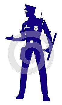 Police Officer, full body silhouette