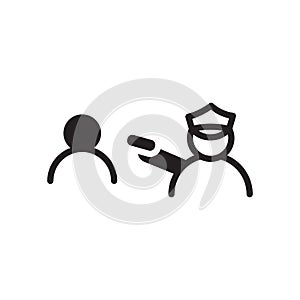 Police officer giving fine icon Outline vector for web ui photo