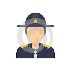 Police officer icon flat isolated vector