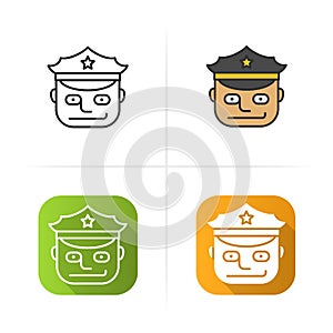 Police officer icon. Isolated vector illustrations