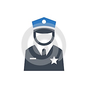 Police officer icon. Simple vector graphics