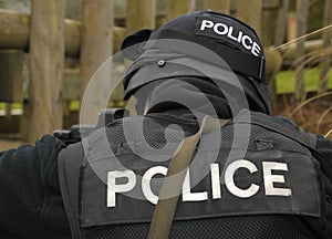 POLICE officer logo on SWAT uniform