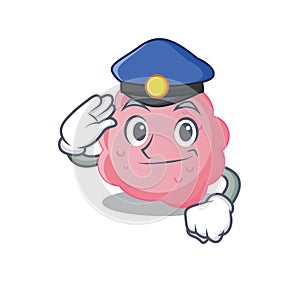 Police officer mascot design of anaplasma phagocytophilum wearing a hat photo