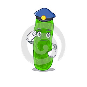 Police officer mascot design of legionella micdadei wearing a hat