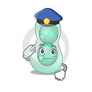 Police officer mascot design of serratia marcescens wearing a hat