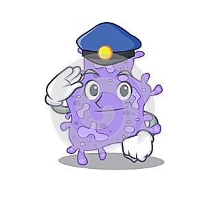 Police officer mascot design of staphylococcus aureus wearing a hat