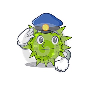 Police officer mascot design of vibrio cholerae wearing a hat