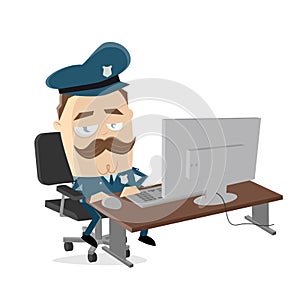 Police officer at office job