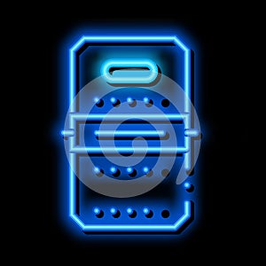 Police Officer Shield neon glow icon illustration
