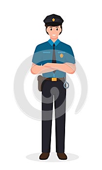 Police officer in uniform. Policeman character.