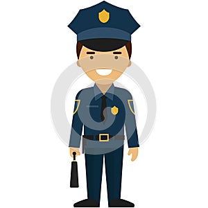 Police officer vector icon isolated on white