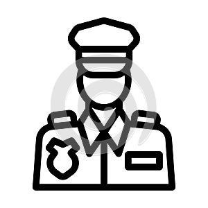 Police Officer Vector Thick Line Icon For Personal And Commercial Use