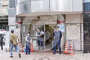 Police officers Shibuya Eki-mae Koban Tokyo