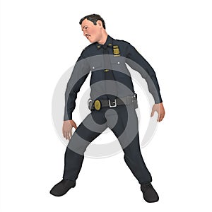 Police oficer man 3d modelling