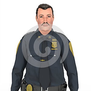 Police oficer man 3d modelling