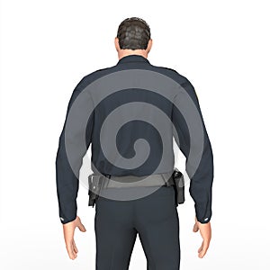 Police oficer man 3d modelling