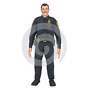 Police oficer man 3d modelling