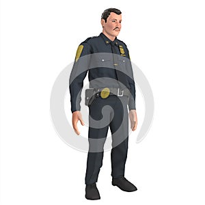 Police oficer man 3d modelling