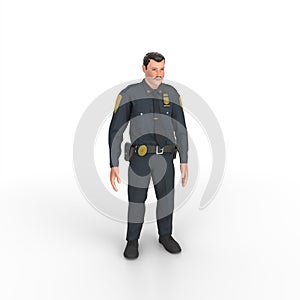 Police oficer man 3d modelling