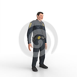 Police oficer man 3d modelling