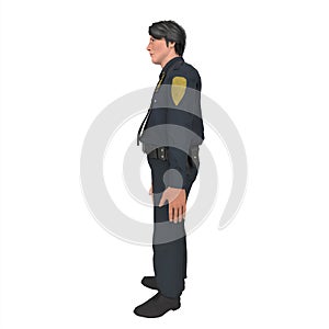 Police oficer man 3d modelling