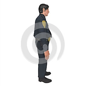 Police oficer man 3d modelling