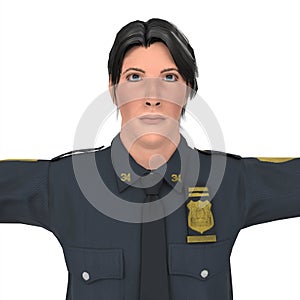 Police oficer man 3d modelling