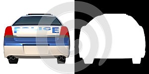 Police Patrol 1-Back view white background alpha png 3D Rendering Ilustracion 3D photo