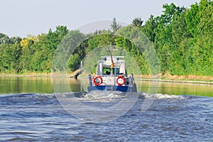 Police patrol boat on the river