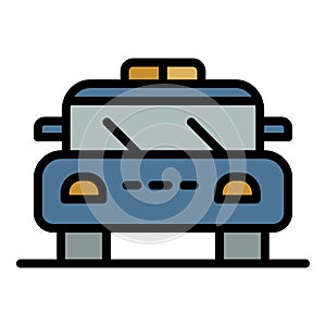 Police patrol car icon color outline vector