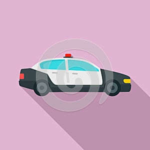 Police patrol car icon, flat style