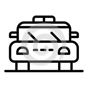 Police patrol car icon, outline style