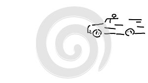 Police patrol car speeding cornering drawing 2D Animation