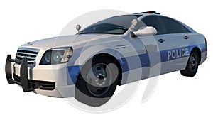 Police Patrol 1-Front view white background alpha png 3D Rendering Ilustracion 3D photo