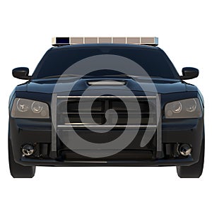 Police Patrol 2-Front view white background 3D Rendering Ilustracion 3D photo