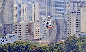 Police patrol in helicopter