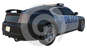 Police Patrol 2-Perspective B view white background 3D Rendering Ilustracion 3D photo