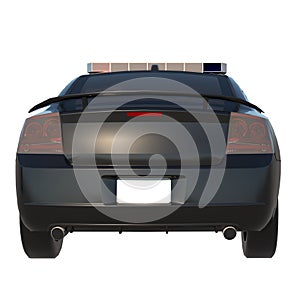 Police Patrol 2-Back view white background 3D Rendering Ilustracion 3D photo