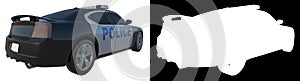 Police Patrol 2-Perspective B view white background alpha png 3D Rendering Ilustracion 3D photo