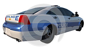 Police Patrol 1-Perspective B view white background 3D Rendering Ilustracion 3D photo