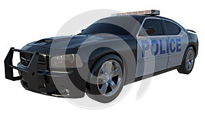 Police Patrol 2-Perspective F view white background 3D Rendering Ilustracion 3D photo