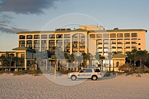 Police patrolling beach