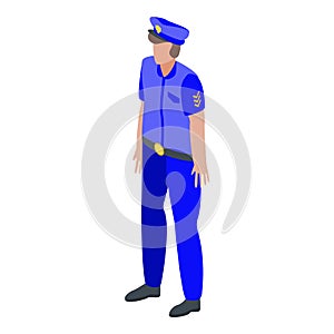 Police patrolman icon, isometric style photo