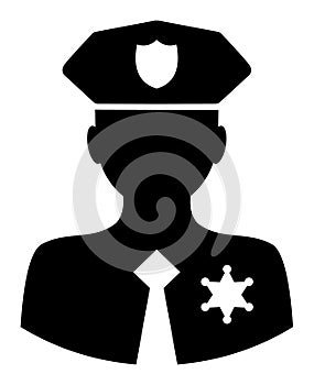 Police Patrolman - Raster Icon Illustration