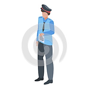 Police penalty paper icon, isometric style