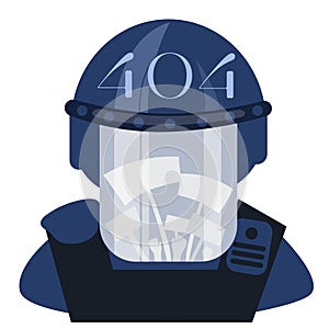 Police riot officer in helmet