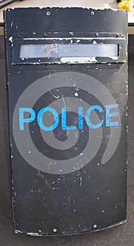 Police riot shield photo