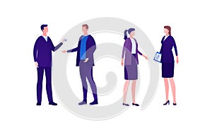 Police security and fbi agent character concept. Vector flat person illustration set. Group of caucasian people. Men and women in