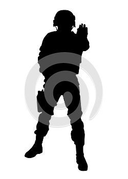 Police security forbids passage vector black silhouette