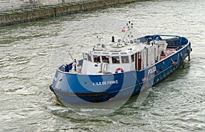 Police ship on the Seine